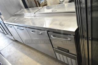 Continental PA93N Stainless Steel Commercial Pizza Prep Table on Commercial Casters. 115 Volts, 1 Phase. Tested and Working!