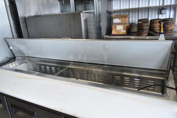 2022 Avantco 178APT71HC Stainless Steel Commercial Sandwich Salad Prep Table Bain Marie Mega Top on Commercial Casters. 115 Volts, 1 Phase. Tested and Working! - Image 4 of 11