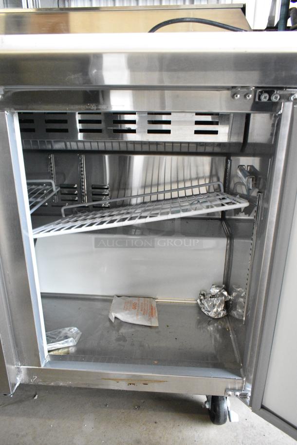 2022 Avantco 178APT71HC Stainless Steel Commercial Sandwich Salad Prep Table Bain Marie Mega Top on Commercial Casters. 115 Volts, 1 Phase. Tested and Working! - Image 6 of 11