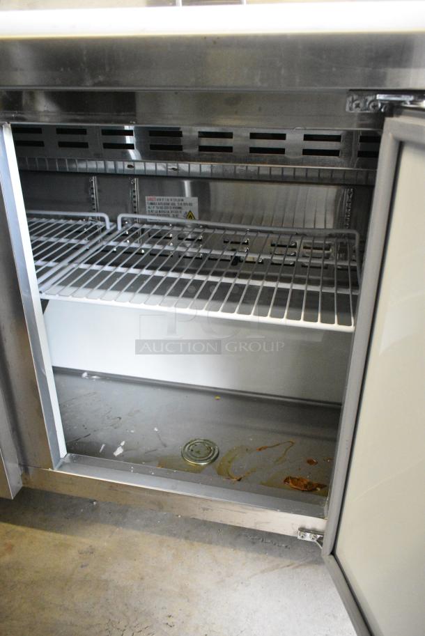 2022 Avantco 178APT71HC Stainless Steel Commercial Sandwich Salad Prep Table Bain Marie Mega Top on Commercial Casters. 115 Volts, 1 Phase. Tested and Working! - Image 7 of 11