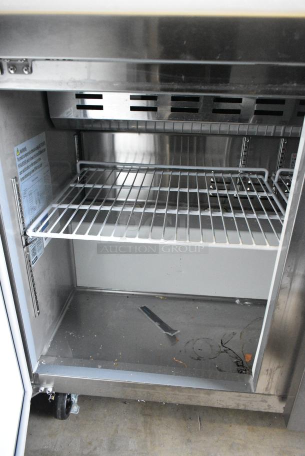 2022 Avantco 178APT71HC Stainless Steel Commercial Sandwich Salad Prep Table Bain Marie Mega Top on Commercial Casters. 115 Volts, 1 Phase. Tested and Working! - Image 8 of 11