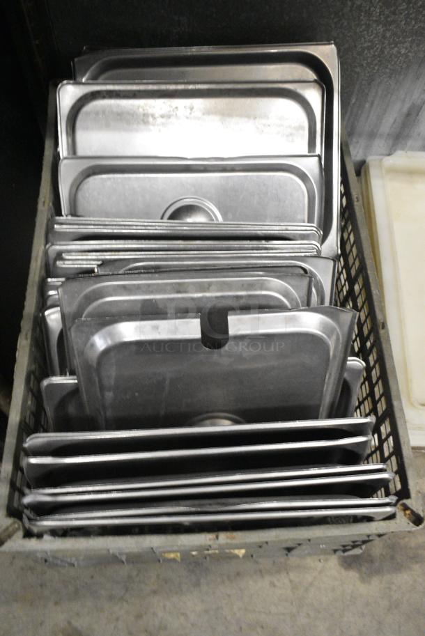 ALL ONE MONEY! Tier Lot of Various Items Including Poly Bin Lids, Stainless Steel Drop In Bin Lids and Metal Sauce Pan - Image 4 of 4