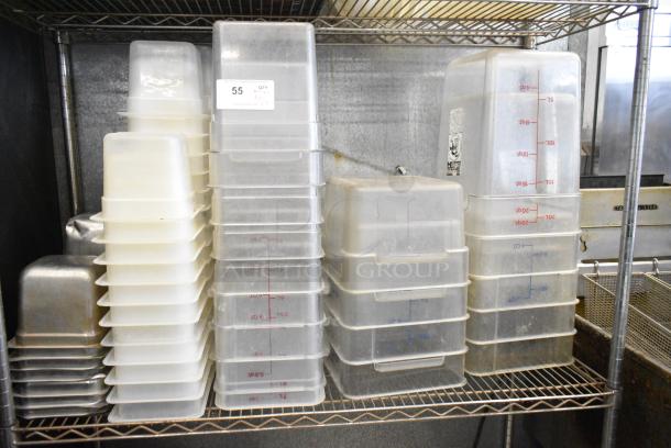 ALL ONE MONEY! Tier Lot of Various Items Including Poly Bins and Stainless Steel Drop In Bins - Image 1 of 4