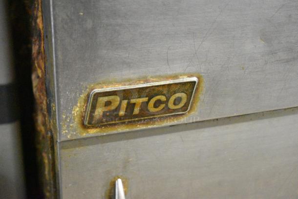 Pitco Frialator 40D Stainless Steel Commercial Floor Style Natural Gas Powered Deep Fat Fryer w/ 1 Metal Fry Basket on Commercial Casters. 115,000 BTU. - Image 2 of 7
