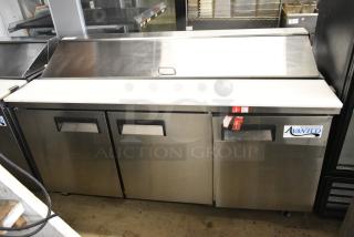 2022 Avantco 178APT71HC Stainless Steel Commercial Sandwich Salad Prep Table Bain Marie Mega Top on Commercial Casters. 115 Volts, 1 Phase. Tested and Working!