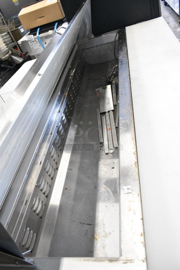 2022 Avantco 178APT71HC Stainless Steel Commercial Sandwich Salad Prep Table Bain Marie Mega Top on Commercial Casters. 115 Volts, 1 Phase. Tested and Working! - Image 9 of 12