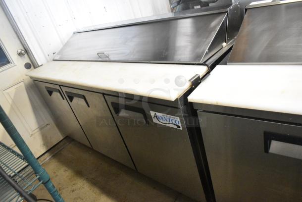 2022 Avantco 178APT71HC Stainless Steel Commercial Sandwich Salad Prep Table Bain Marie Mega Top on Commercial Casters. 115 Volts, 1 Phase. Tested and Working! - Image 1 of 10