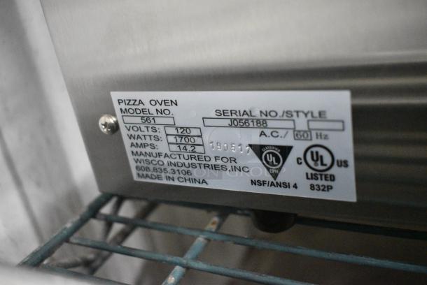 Wisco 561 Stainless Steel Countertop Electric Pizza Oven. 120 Volts, 1 Phase. Tested and Working! - Image 7 of 7