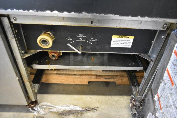 Giles EOF-24 Stainless Steel Commercial Electric Powered 3 Bay Deep Fat Fryer w/ Dumping Station on Commercial Casters. 480 Volts, 3 Phase. - Image 10 of 16