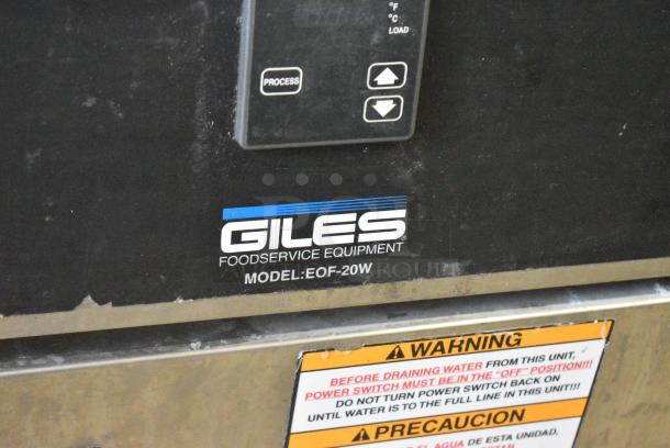 Giles EOF-24 Stainless Steel Commercial Electric Powered 3 Bay Deep Fat Fryer w/ Dumping Station on Commercial Casters. 480 Volts, 3 Phase. - Image 2 of 14