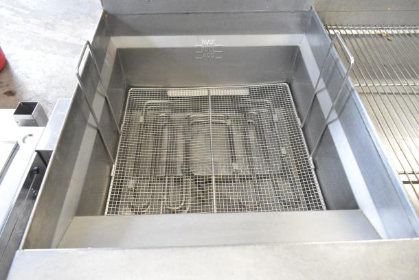Giles EOF-24 Stainless Steel Commercial Electric Powered 3 Bay Deep Fat Fryer w/ Dumping Station on Commercial Casters. 480 Volts, 3 Phase. - Image 5 of 14