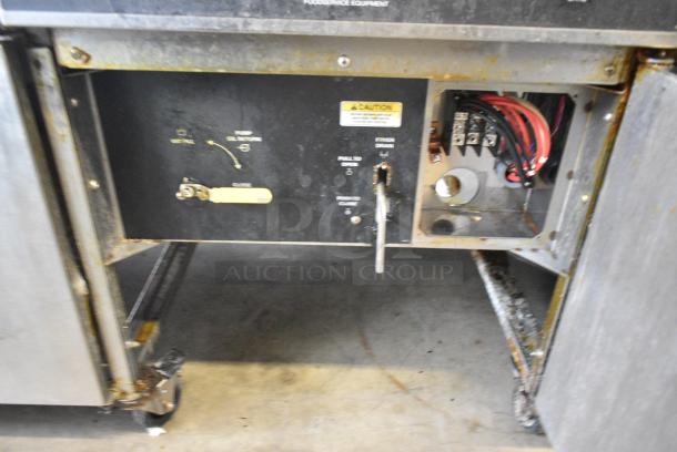 Giles EOF-24 Stainless Steel Commercial Electric Powered 3 Bay Deep Fat Fryer w/ Dumping Station on Commercial Casters. 480 Volts, 3 Phase. - Image 10 of 14