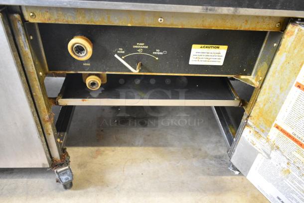 Giles EOF-24 Stainless Steel Commercial Electric Powered 3 Bay Deep Fat Fryer w/ Dumping Station on Commercial Casters. 480 Volts, 3 Phase. - Image 11 of 14