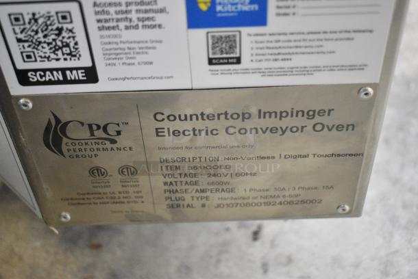 BRAND NEW SCRATCH AND DENT! Cooking Performance Group CPG 351ICOED Stainless Steel Commercial Countertop Electric Powered Conveyor Pizza Oven. 240 Volts, 1 Phase. - Image 8 of 8