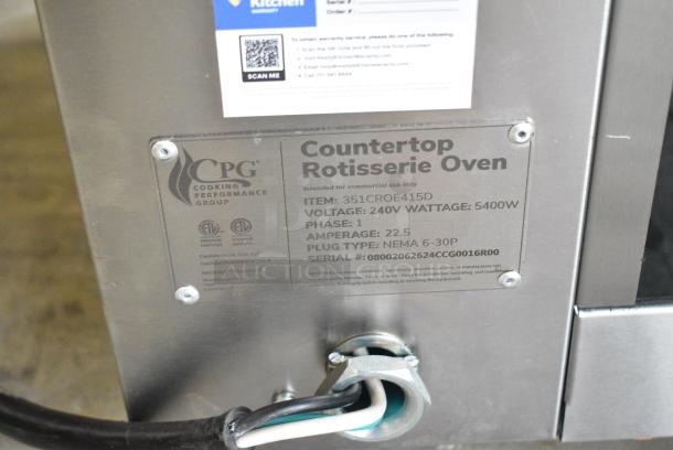 BRAND NEW SCRATCH AND DENT! Cooking Performance Group CPG 351CROE415D Stainless Steel Commercial Countertop Electric Powered Rotisserie Oven. 240 Volts, 1 Phase. - Image 6 of 6