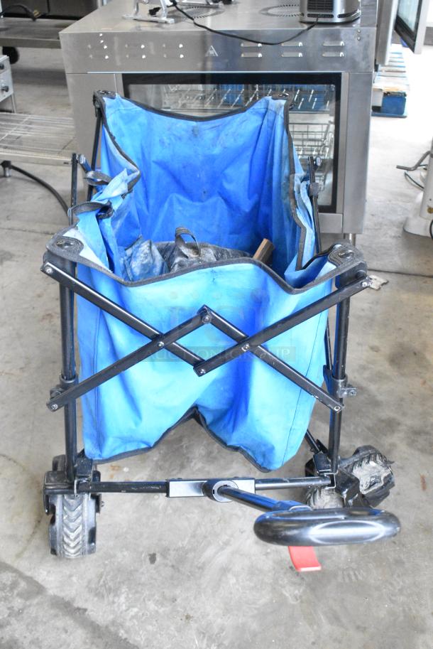 Blue Collapsible Wagon on Casters. - Image 4 of 5