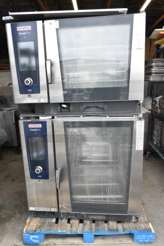 2 2021 Rational LM100EE.AXXXX/LM100CE.AXXXX iCombi Pro Stainless Steel Commercial Electric Powered Combi Convection Oven. 440 Volts, 3 Phase. 2 Times Your Bid!