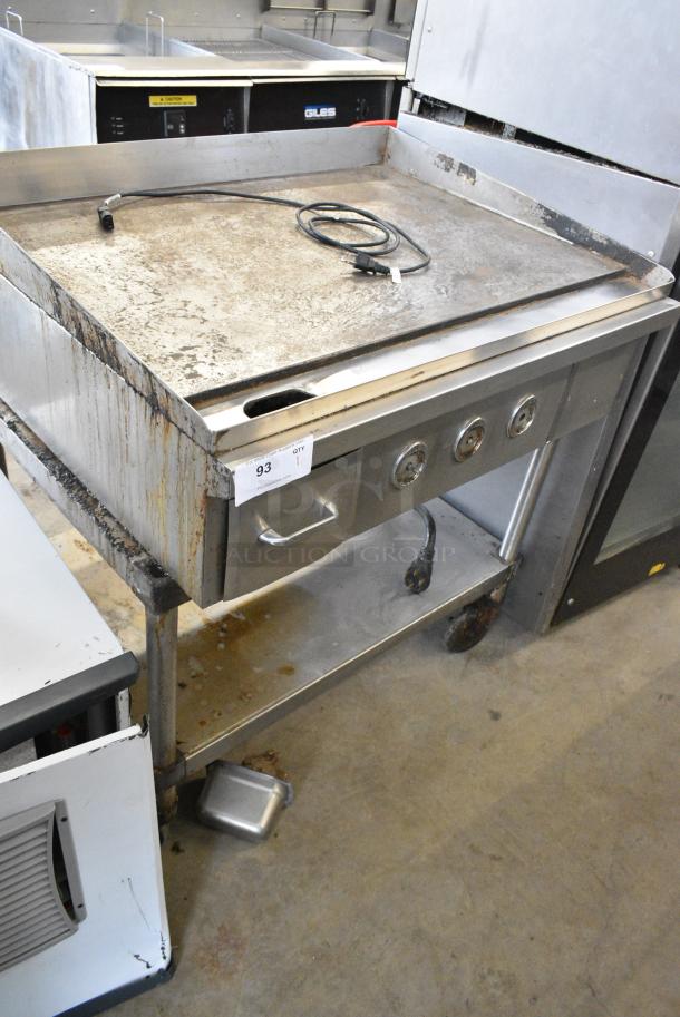 Stainless Steel Commercial Flat Top Griddle w/ Under Shelf on Commercial Casters. 220-240 Volts, 3 Phase. - Image 2 of 8