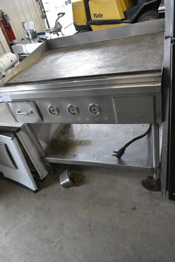 Stainless Steel Commercial Flat Top Griddle w/ Under Shelf on Commercial Casters. 220-240 Volts, 3 Phase. - Image 5 of 8