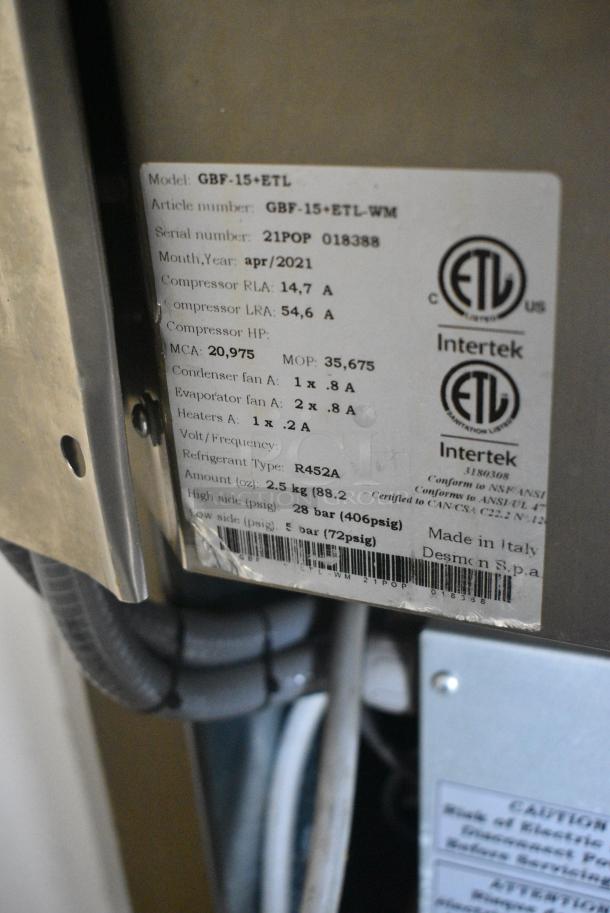 2021 Desmon GBF-15+ETL Stainless Steel Commercial Blast Chiller Shock Freezer w/ 3 Probes on Commercial Casters. - Image 6 of 6