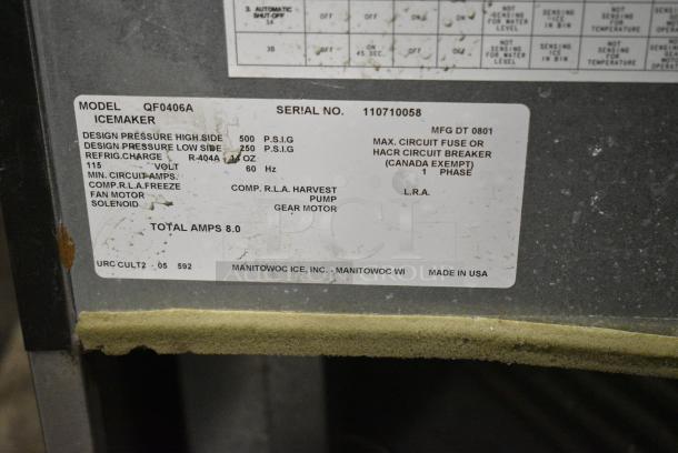 Manitowoc QF0406A Stainless Steel Commercial Self Contained Ice Machine. 115 Volts, 1 Phase. - Image 7 of 7