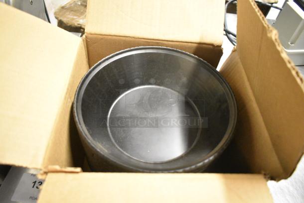 4 BRAND NEW! Boxes of 12 Carlisle 652403 Black Poly 9" Round Weave Pattern Basket. 4 Times Your Bid! - Image 3 of 6