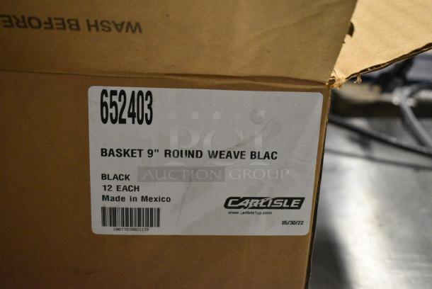 4 BRAND NEW! Boxes of 12 Carlisle 652403 Black Poly 9" Round Weave Pattern Basket. 4 Times Your Bid! - Image 6 of 6