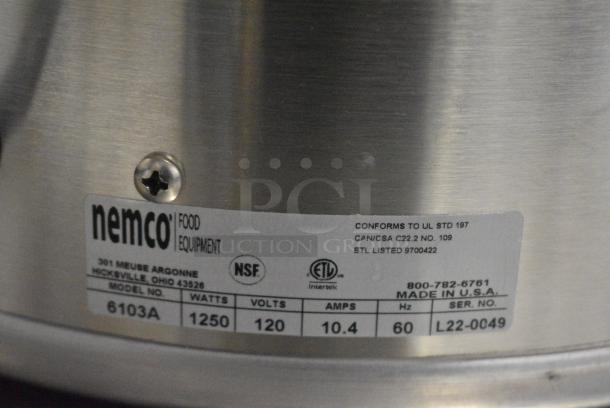 BRAND NEW IN BOX! 2022 Nemco 6103A Stainless Steel Commercial Countertop Soup Kettle Food Warmer. 120 Volts, 1 Phase. Tested and Working! - Image 7 of 7
