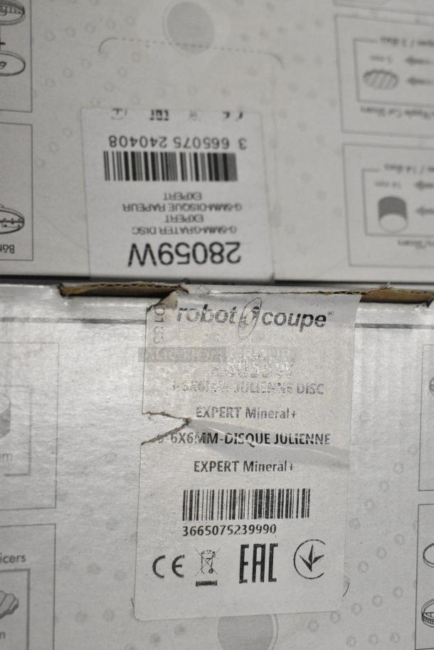 3 BRAND NEW IN BOX! Robot Coupe Food Processor Blades Including 28059W 28163 3/16" Grating / Shredding Disc, 28053W 1/4" Julienne Cutting Disc, 28065W 3/16" Slicing Disc. 3 Times Your Bid! - Image 5 of 6