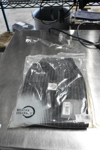 BRAND NEW! Box of Mercer Culinary Small Black Pinstripe Cook Pants