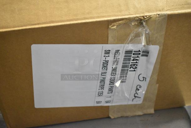 BRAND NEW! Box of Mercer Culinary Small Black Pinstripe Cook Pants - Image 5 of 5