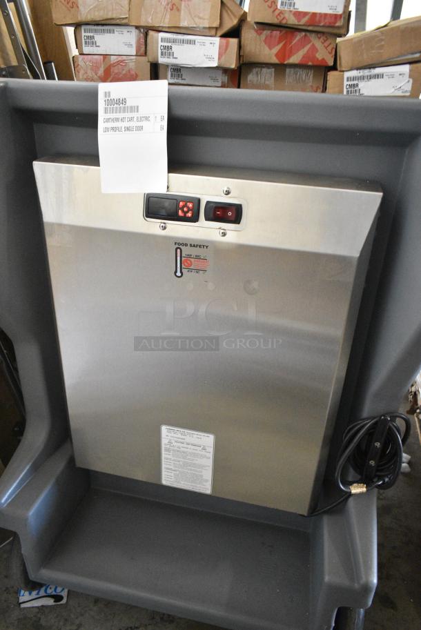 BRAND NEW SCRATCH AND DENT! Cambro CMBH1826LF(191) Camtherm® Granite Gray Low Profile Electric Hot Food Holding Cabinet in Fahrenheit on Commercial Casters w/ 12 Boxes of Cambro Slide Rails. 120 Volts, 1 Phase. Tested and Working! - Image 4 of 8