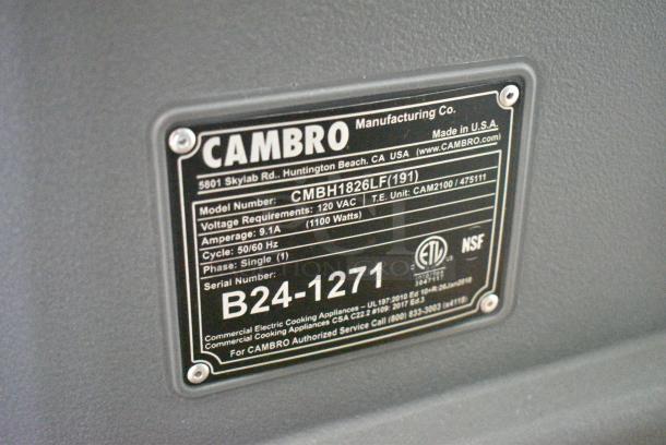 BRAND NEW SCRATCH AND DENT! Cambro CMBH1826LF(191) Camtherm® Granite Gray Low Profile Electric Hot Food Holding Cabinet in Fahrenheit on Commercial Casters w/ 12 Boxes of Cambro Slide Rails. 120 Volts, 1 Phase. Tested and Working! - Image 8 of 8