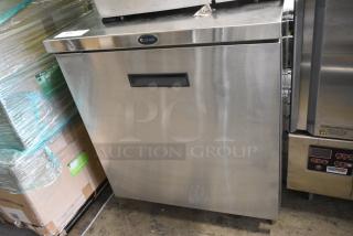Randell 9404-7 Stainless Steel Commercial Single Door Undercounter Cooler on Commercial Casters. 115 Volts, 1 Phase. Tested and Working!