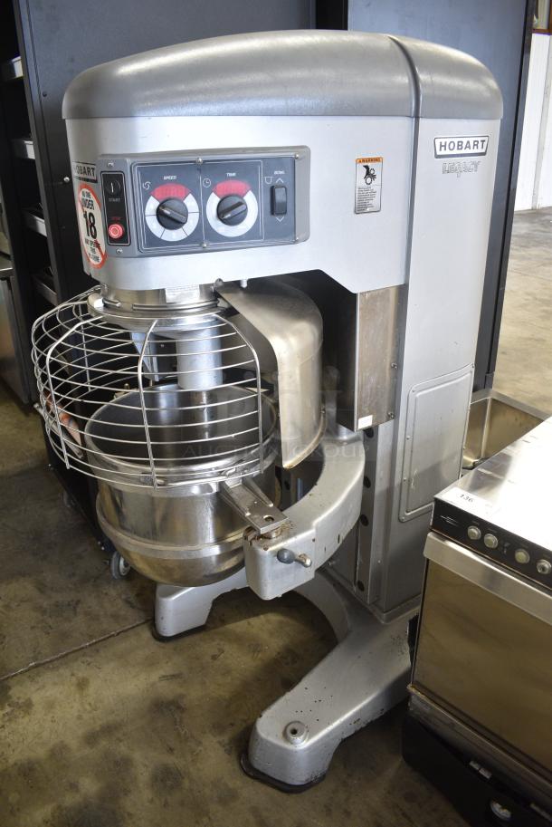 Hobart Legacy HL800 Metal Commercial Floor Style 80 Quart Planetary Dough Mixer w/ Bowl Guard and Stainless Steel Mixing Bowl (not 80 quart). 200-240 Volts, 3 Phase. - Image 1 of 8