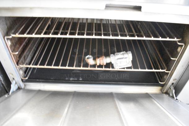 Stainless Steel Commercial Natural Gas Powered 6 Burner Range w/ Right Side Flat Top Griddle, 2 Ovens and Back Splash. - Image 7 of 10