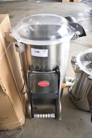 BRAND NEW SCRATCH AND DENT! Avantco 177PPF40 Stainless Steel Commercial Potato Peeler. 120 Volts, 1 Phase. Tested and Does Not Power On