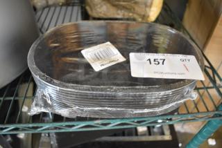 Package of 12 BRAND NEW! 176BSKT117BK Choice 11" x 7" x 1 1/2" Black Oval Plastic Fast Food Basket