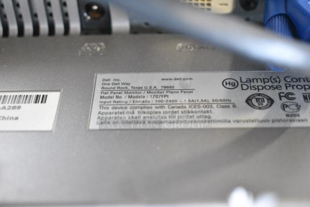 Dell 1707FPt 17" Computer Monitor. - Image 4 of 4