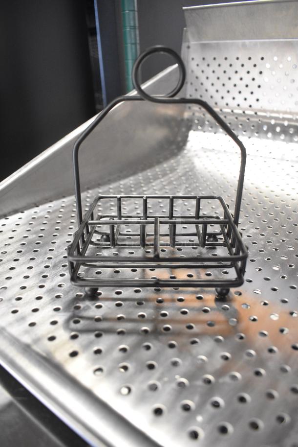 12 BRAND NEW! TableCraft 593RBK Black Salt and Pepper Shaker / Sugar Packet Rack - 4 3/4" x 4 1/4" x 6 1/8". 12 Times Your Bid! - Image 1 of 6
