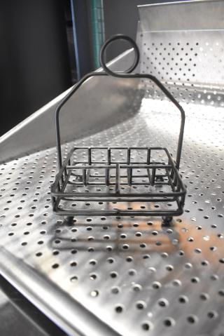 12 BRAND NEW! TableCraft 593RBK Black Salt and Pepper Shaker / Sugar Packet Rack - 4 3/4" x 4 1/4" x 6 1/8". 12 Times Your Bid!