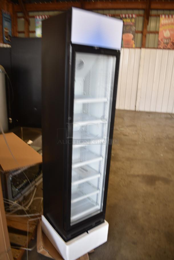 BRAND NEW IN BOX! Galaxy 177GDN5RBB Metal Commercial Single Door Reach In Cooler Merchandiser with Red, White, and Blue LED Lighting. 110-120 Volts, 1 Phase. - Image 2 of 6