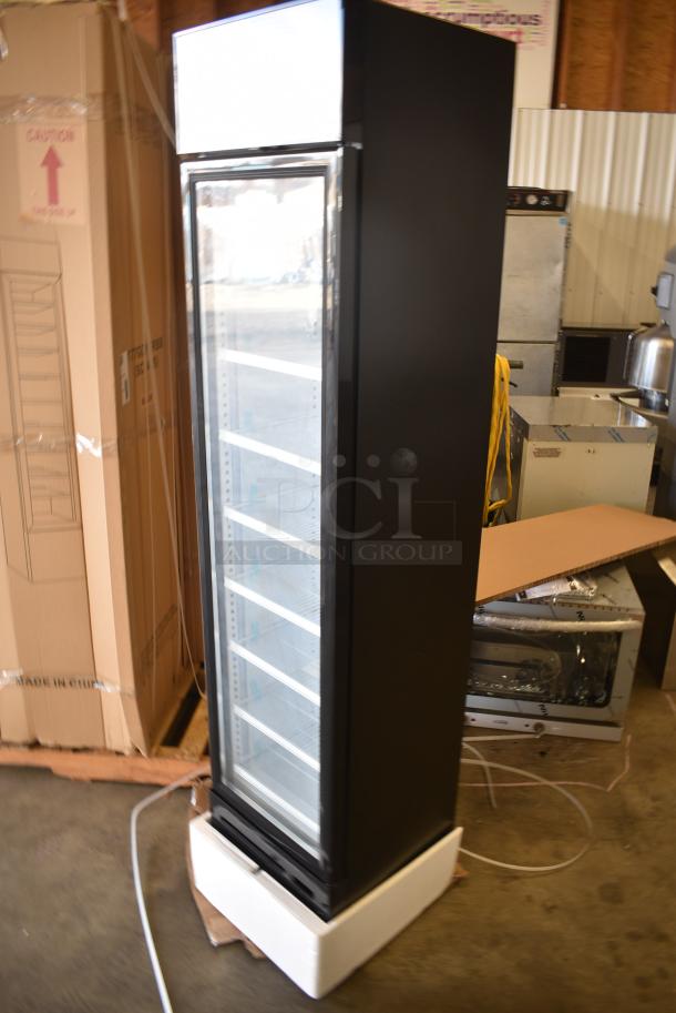 BRAND NEW IN BOX! Galaxy 177GDN5RBB Metal Commercial Single Door Reach In Cooler Merchandiser with Red, White, and Blue LED Lighting. 110-120 Volts, 1 Phase. - Image 3 of 6