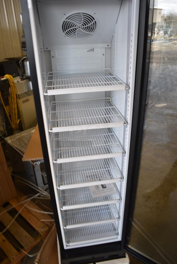 BRAND NEW IN BOX! Galaxy 177GDN5RBB Metal Commercial Single Door Reach In Cooler Merchandiser with Red, White, and Blue LED Lighting. 110-120 Volts, 1 Phase. - Image 4 of 6