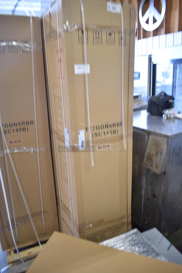BRAND NEW IN BOX! Galaxy 177GDN5RBB Metal Commercial Single Door Reach In Cooler Merchandiser with Red, White, and Blue LED Lighting. 110-120 Volts, 1 Phase. - Image 7 of 8