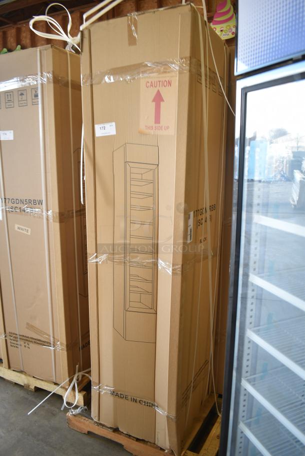 BRAND NEW IN BOX! Galaxy 177GDN5RBB Metal Commercial Single Door Reach In Cooler Merchandiser with Red, White, and Blue LED Lighting. 110-120 Volts, 1 Phase. - Image 7 of 8