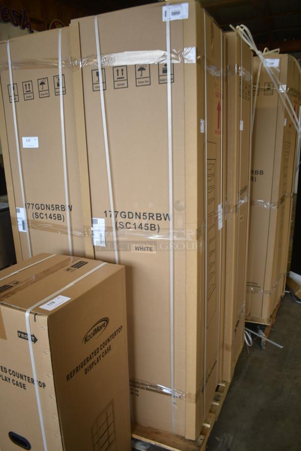BRAND NEW IN BOX! Galaxy 177GDN5RBW Metal Commercial Single Door Reach In Cooler Merchandiser with Red, White, and Blue LED Lighting. 110-120 Volts, 1 Phase - Image 2 of 3