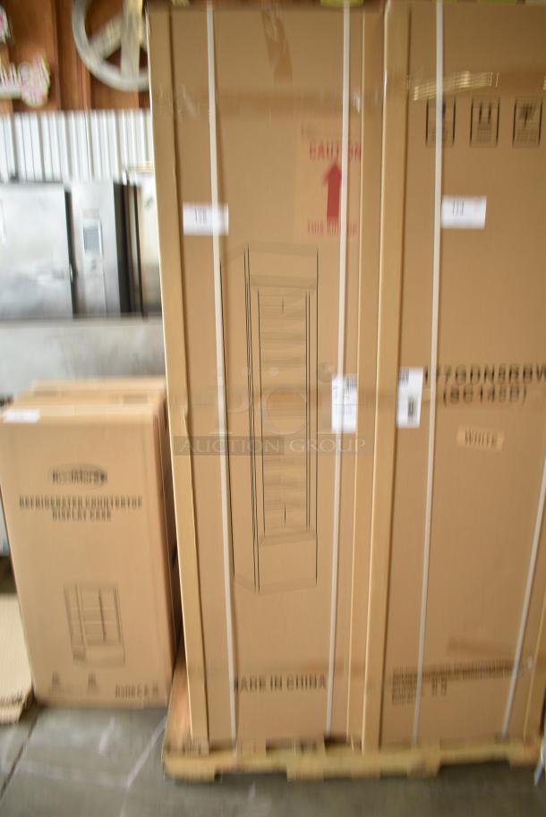BRAND NEW IN BOX! Galaxy 177GDN5RBW Metal Commercial Single Door Reach In Cooler Merchandiser with Red, White, and Blue LED Lighting. 110-120 Volts, 1 Phase - Image 2 of 3
