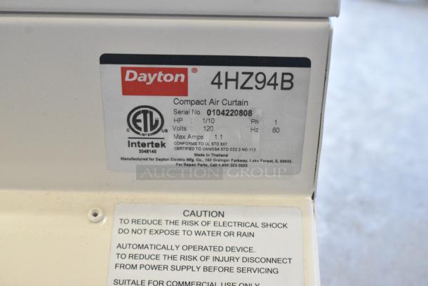 BRAND NEW SCRATCH AND DENT! Dayton 4HZ94B Metal Compact Air Curtain. 120 Volts, 1 Phase. - Image 4 of 4