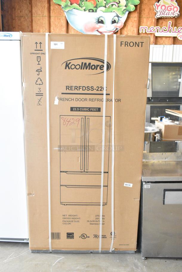 BRAND NEW IN BOX! KoolMore RERFDSS-22C 22.5 Cu. ft. French Door Refrigerator, Deep Freezer, 4 Door Stainless-Steel Fridge. Tested and Walking! - Image 2 of 16